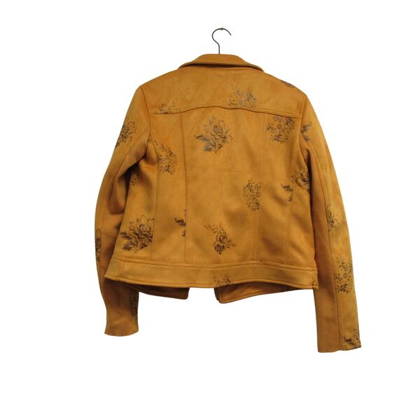 Desigual Yellow Floral Biker Jacket Size 38 - Picture 5 of 5